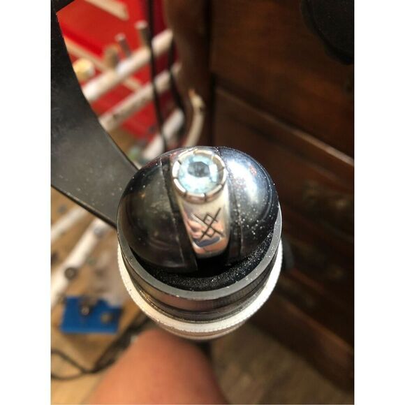 Ring, Mens Blue Topaz Ring, Sterling Silver, size 8.5, Handmade, Celtic Design - Picture 4 of 6